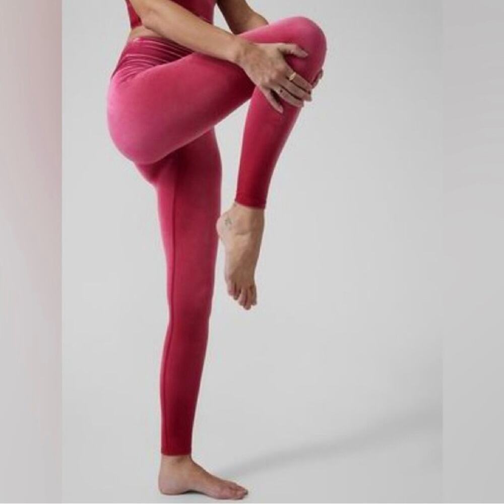 Athleta Pink Elation Velvet Tights M